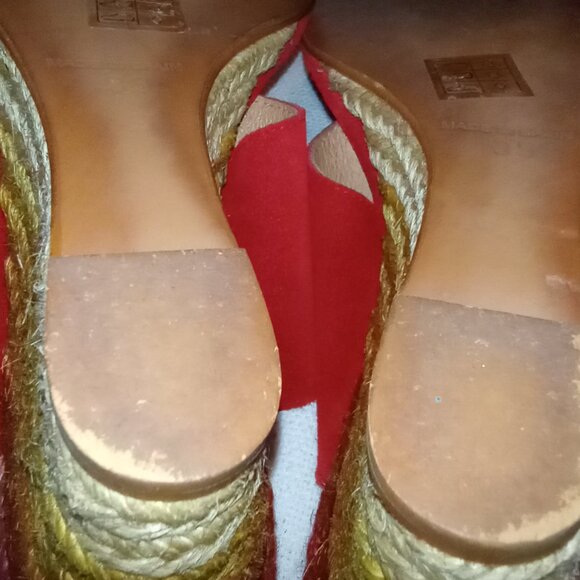 Free People Glorieta Red Strappy Wedge Slides Women’s Size 39 US Size 8 - 8.5 - Picture 12 of 15